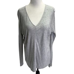 Vince Grey Long Sleeve V-Neck Top Size XS